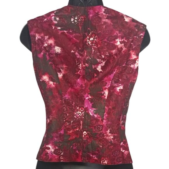 Dries Van Noten Red and Pink Floral Blouse - Picture 2 of 3